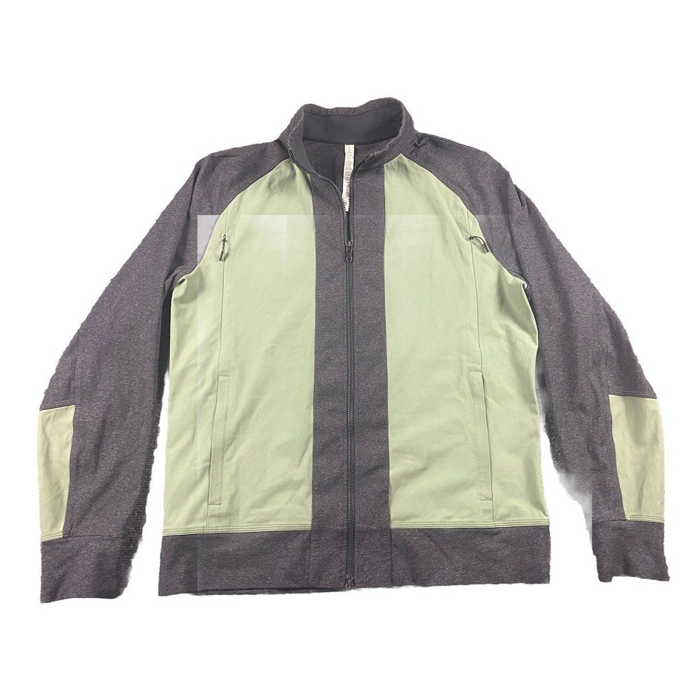 Lululemon Tactic Jacket Mens XL Green Gray Full Zip Track Commuter Gorpcore Logo